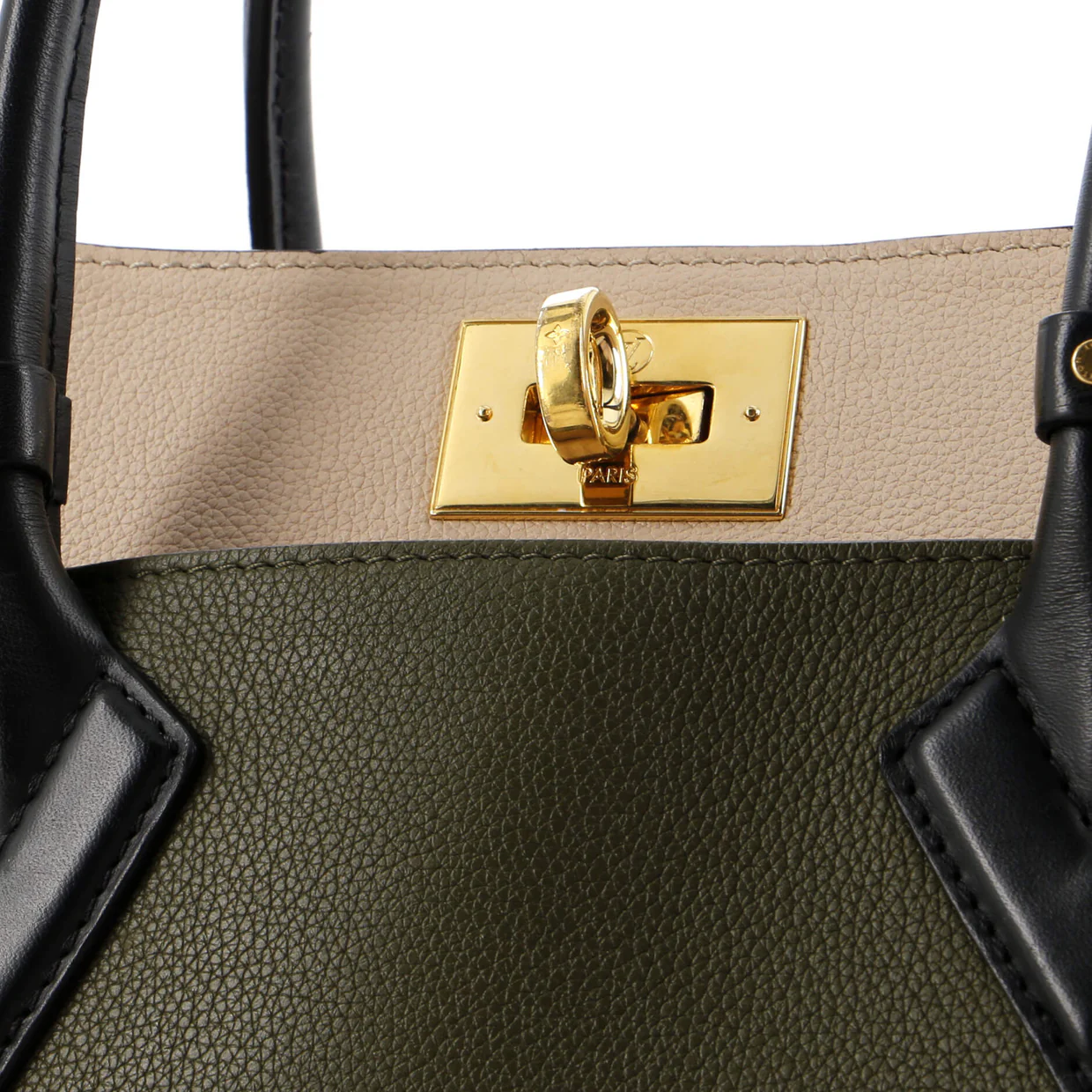 On My Side Tote Leather with Monogram Canvas PM - Deep Luxury