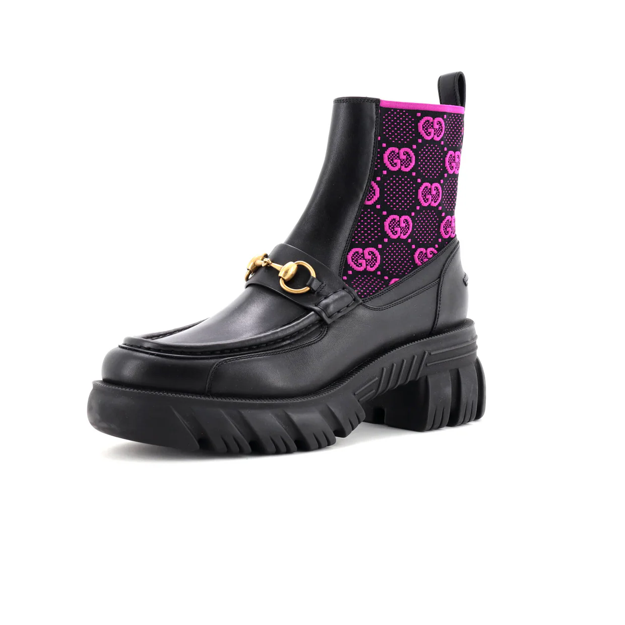 Women's Quebec Horsebit Chelsea Boots Leather with GG Elastic - Deep Luxury