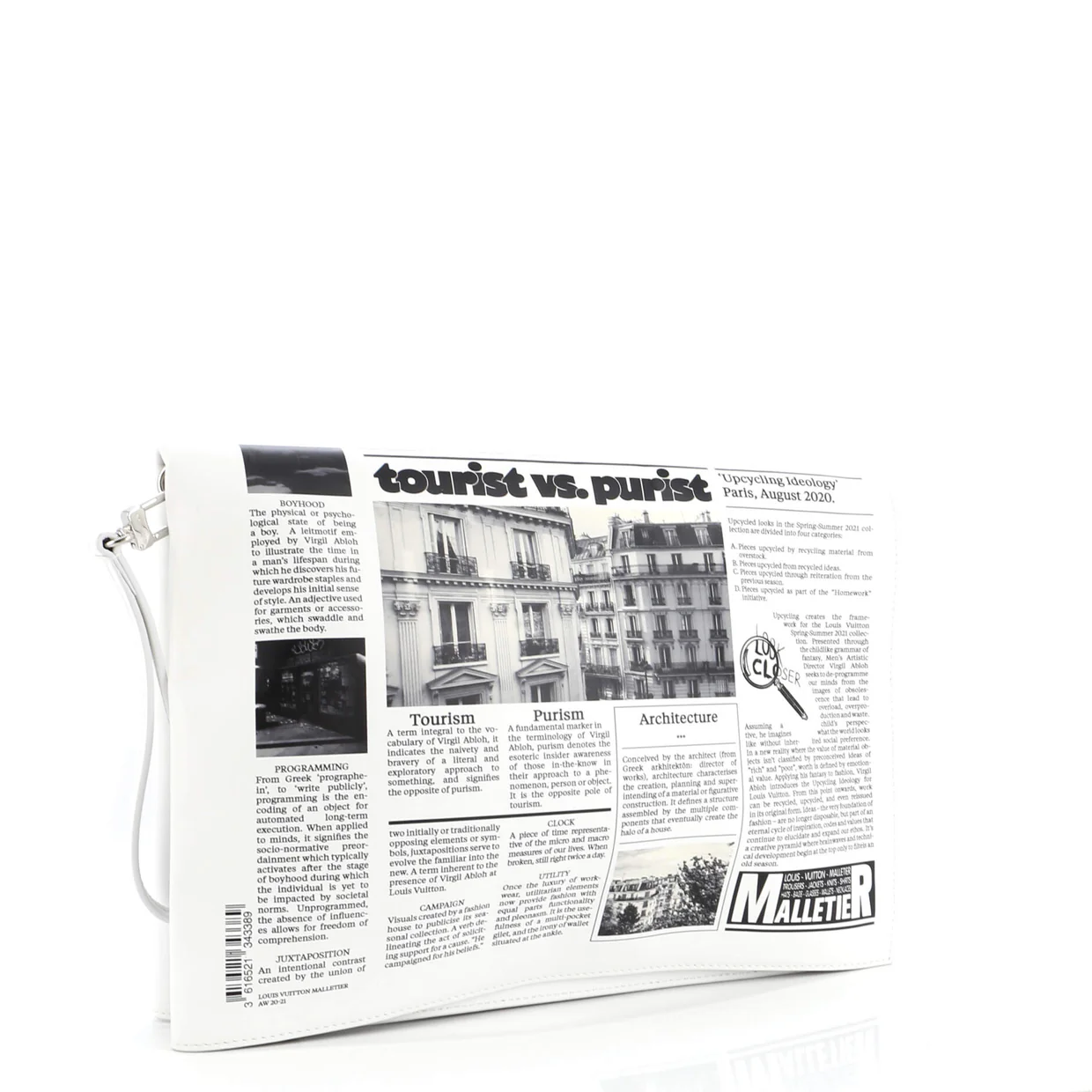 Newspaper Pouch Printed Leather - Deep Luxury