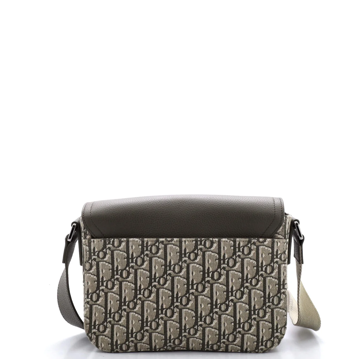 Saddle Buckle Flap Messenger Bag Oblique Canvas and Leather Small - Deep Luxury