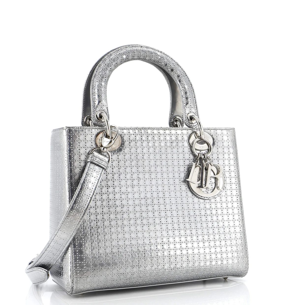 Lady Dior Bag Micro Cannage Metallic Calfskin Medium - Deep Luxury