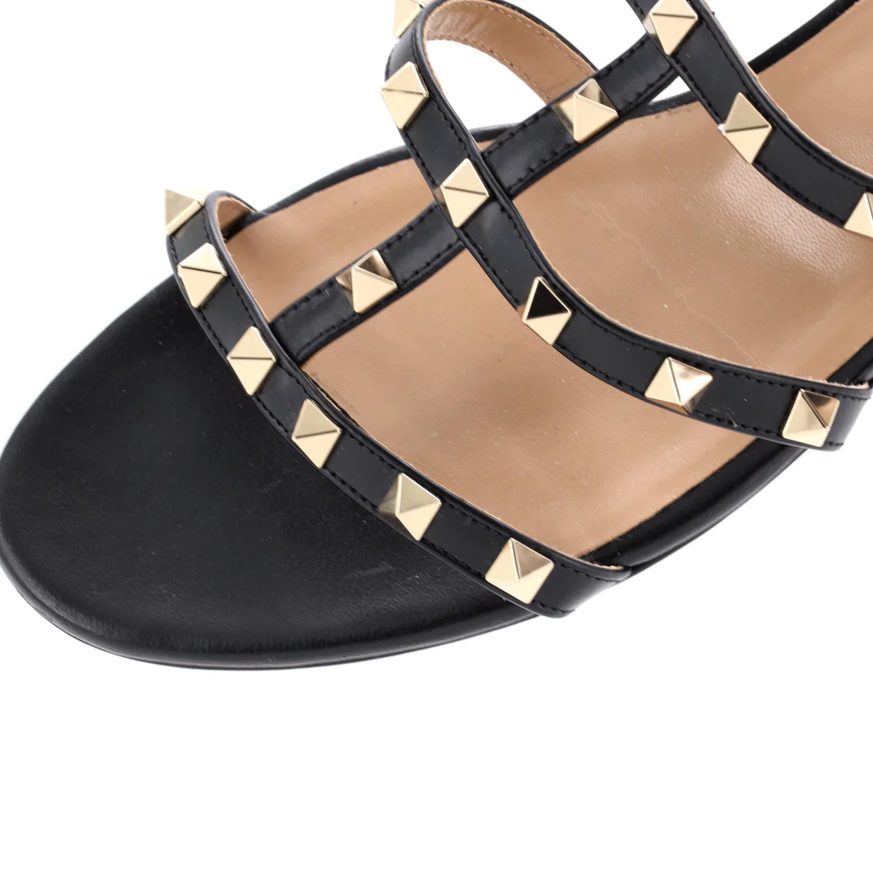 Women's Multi Strap Rockstud Flat Sandals Leather - Deep Luxury