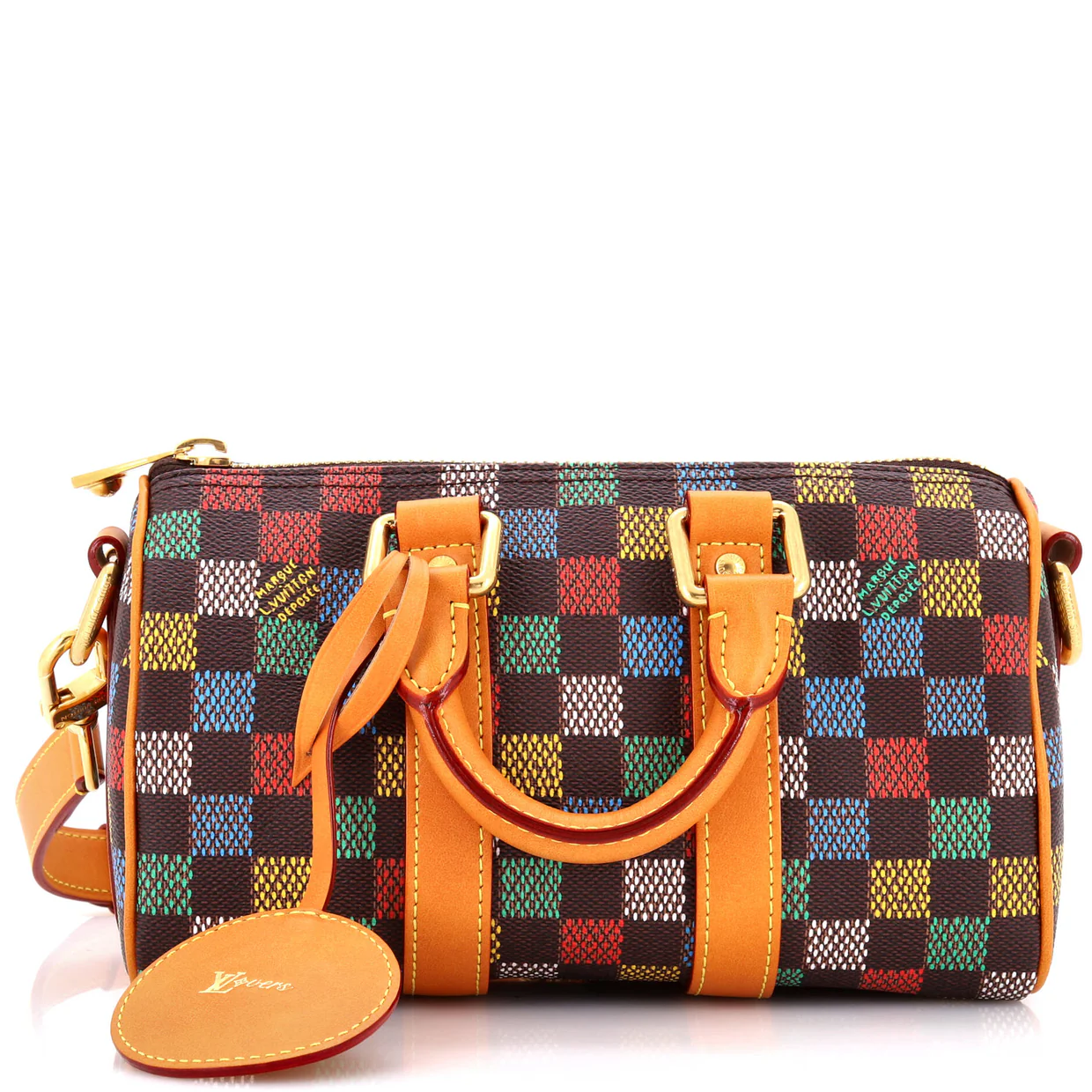 Keepall Bandouliere Bag Pharrell Williams LV Vers Damier Canvas 25 - Deep Luxury