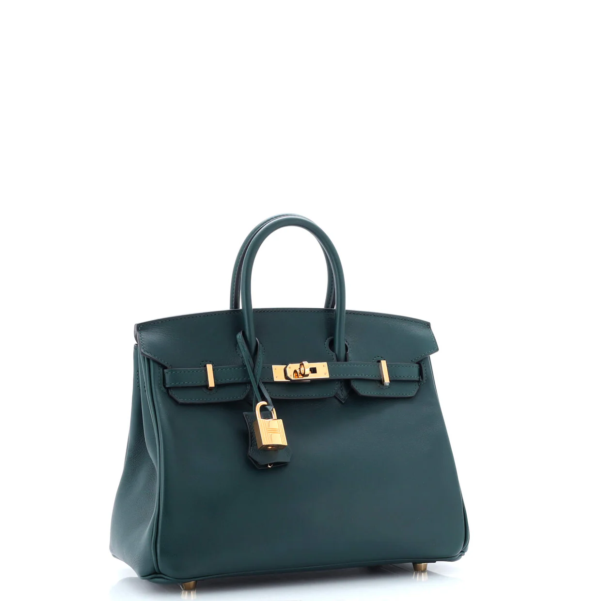 Birkin Handbag Vert Cypress Swift with Gold Hardware 25 - Deep Luxury