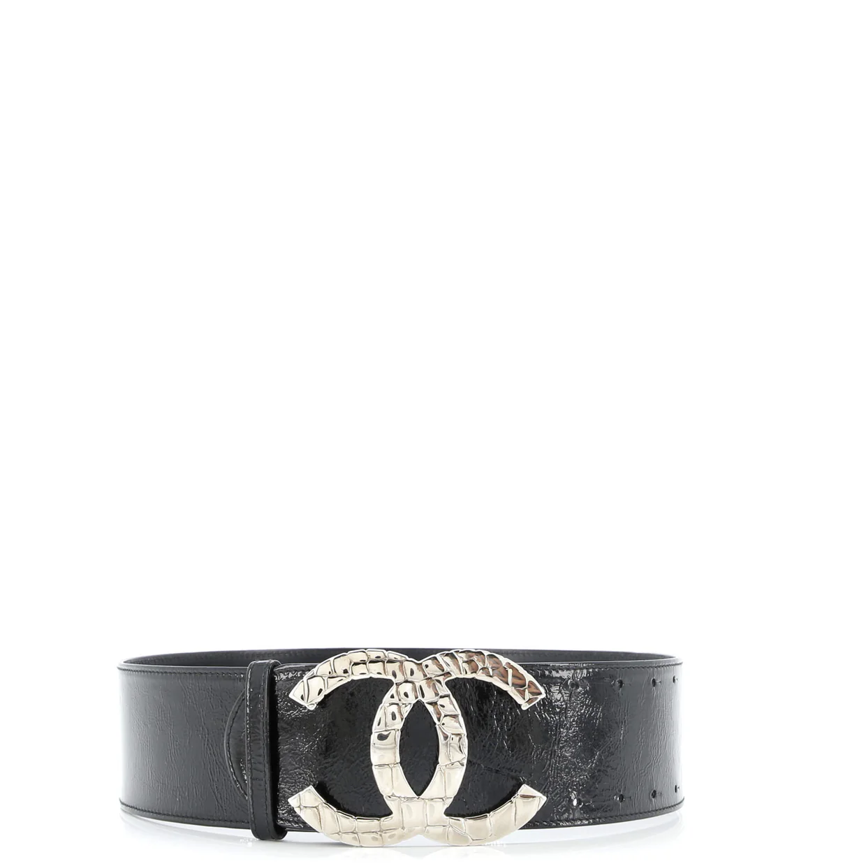 CC Logo Belt Patent Extra Wide 70 - Deep Luxury