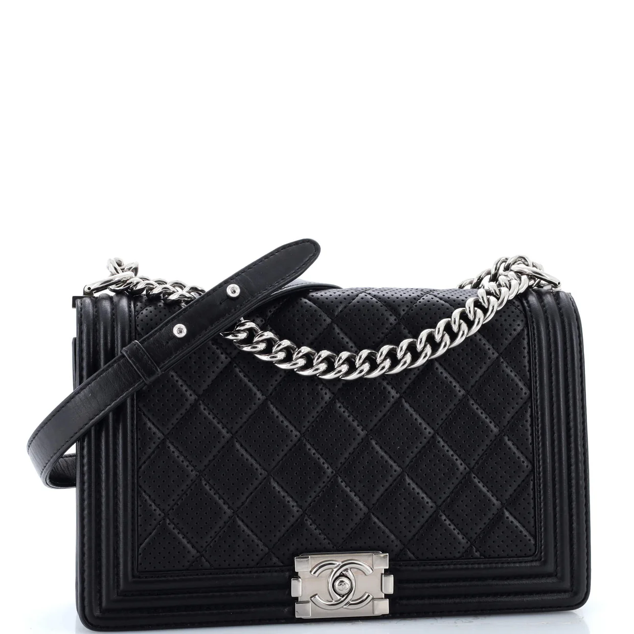 Boy Flap Bag Quilted Perforated Lambskin New Medium - Deep Luxury