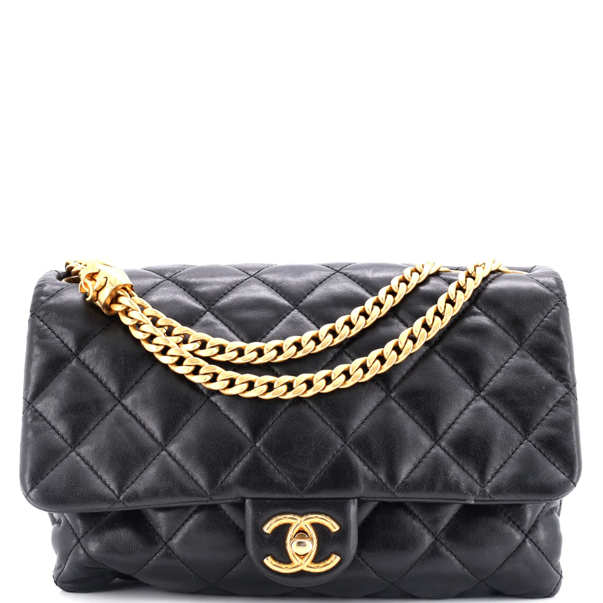 All Slide Long Flap Bag Quilted Lambskin Medium - Deep Luxury