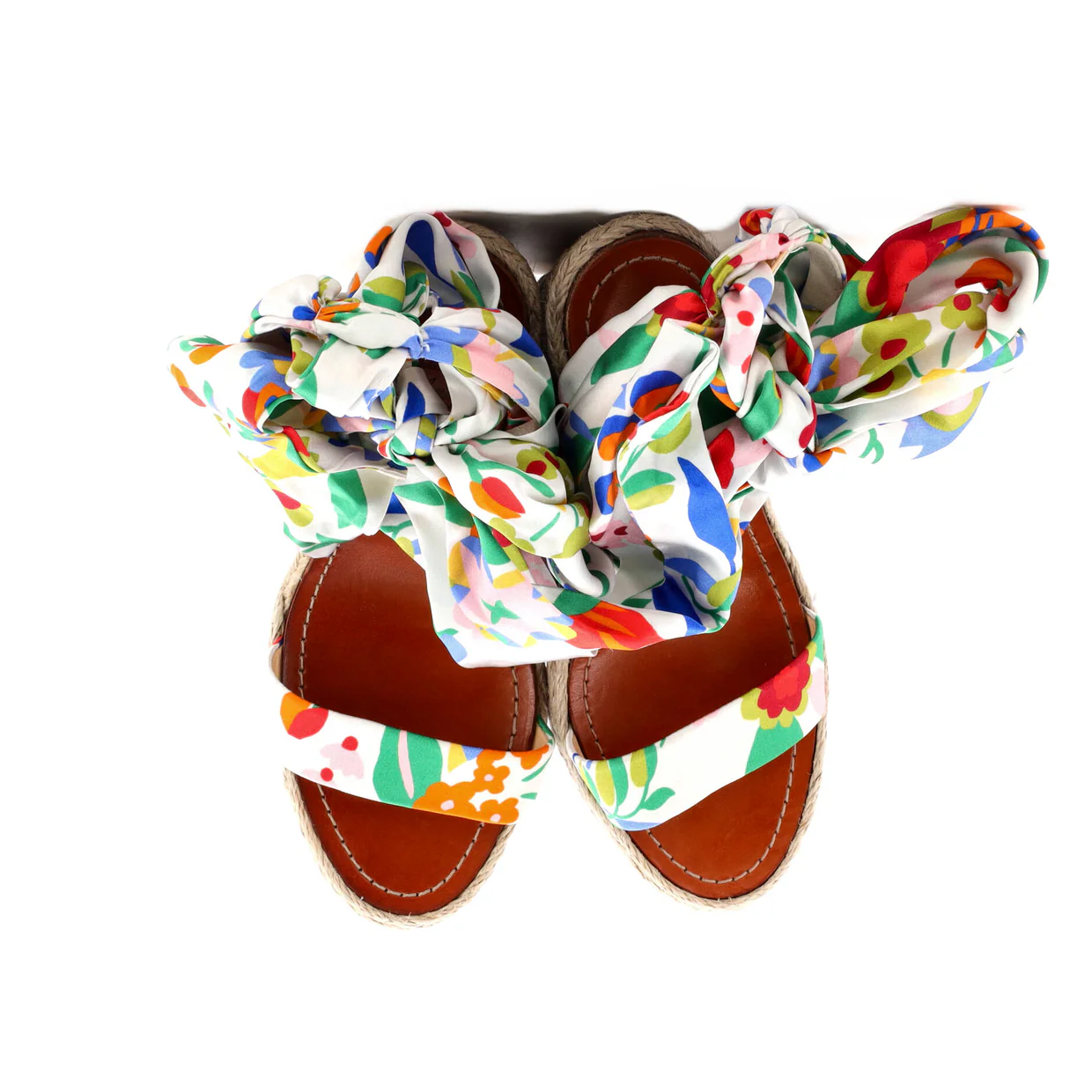 Women's Monica Du Desert Wedge Espadrilles Printed Satin 110 - Deep Luxury