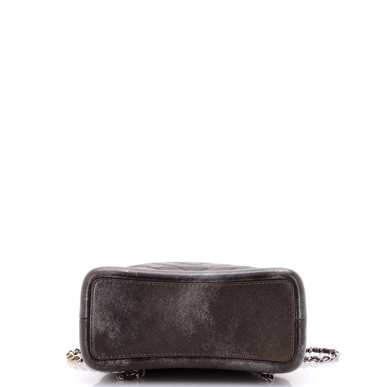 Gabrielle Backpack Chevron Metallic Caviar Small - Deep Luxury