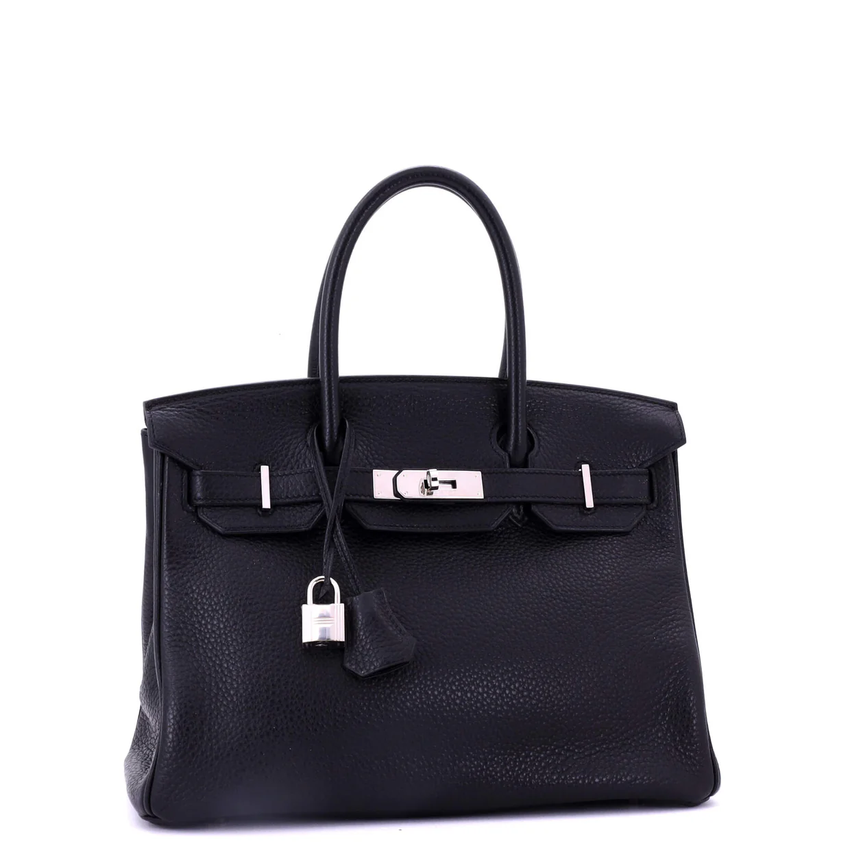 Birkin Handbag Noir Togo with Palladium Hardware 30 - Deep Luxury