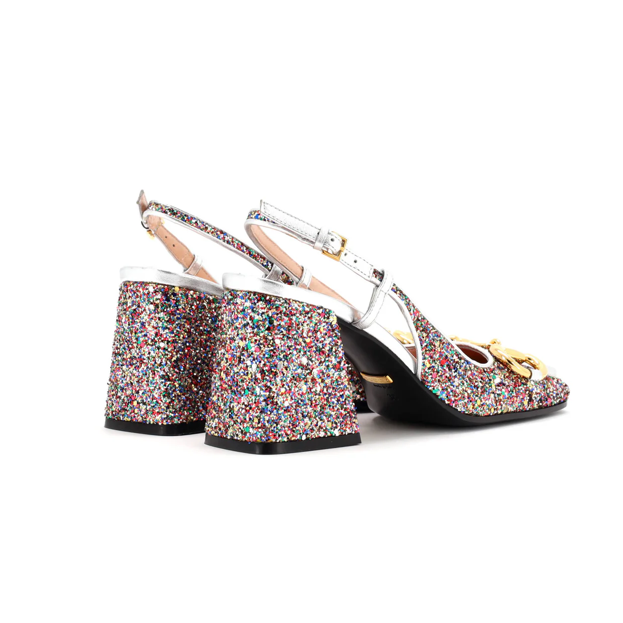 Women's Lovelight Horsebit Slingback Pumps Glitter - Deep Luxury