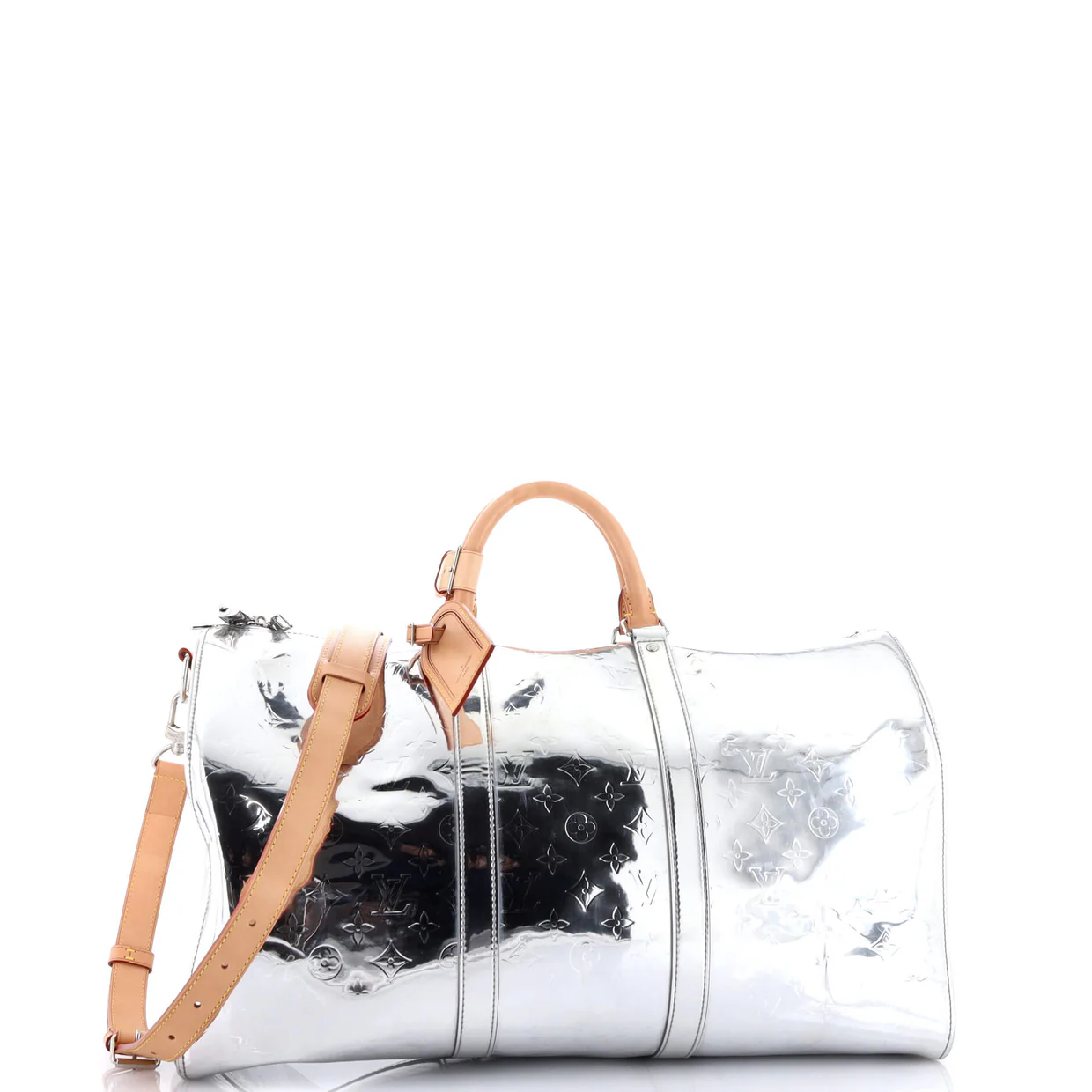 Keepall Bandouliere Bag Monogram Mirror Coated Canvas 50 - Deep Luxury