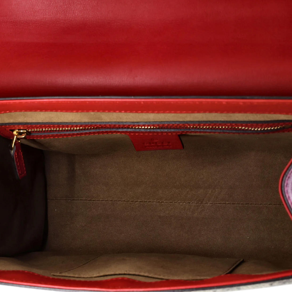 Padlock Top Handle Bag GG Coated Canvas and Leather Small - Deep Luxury