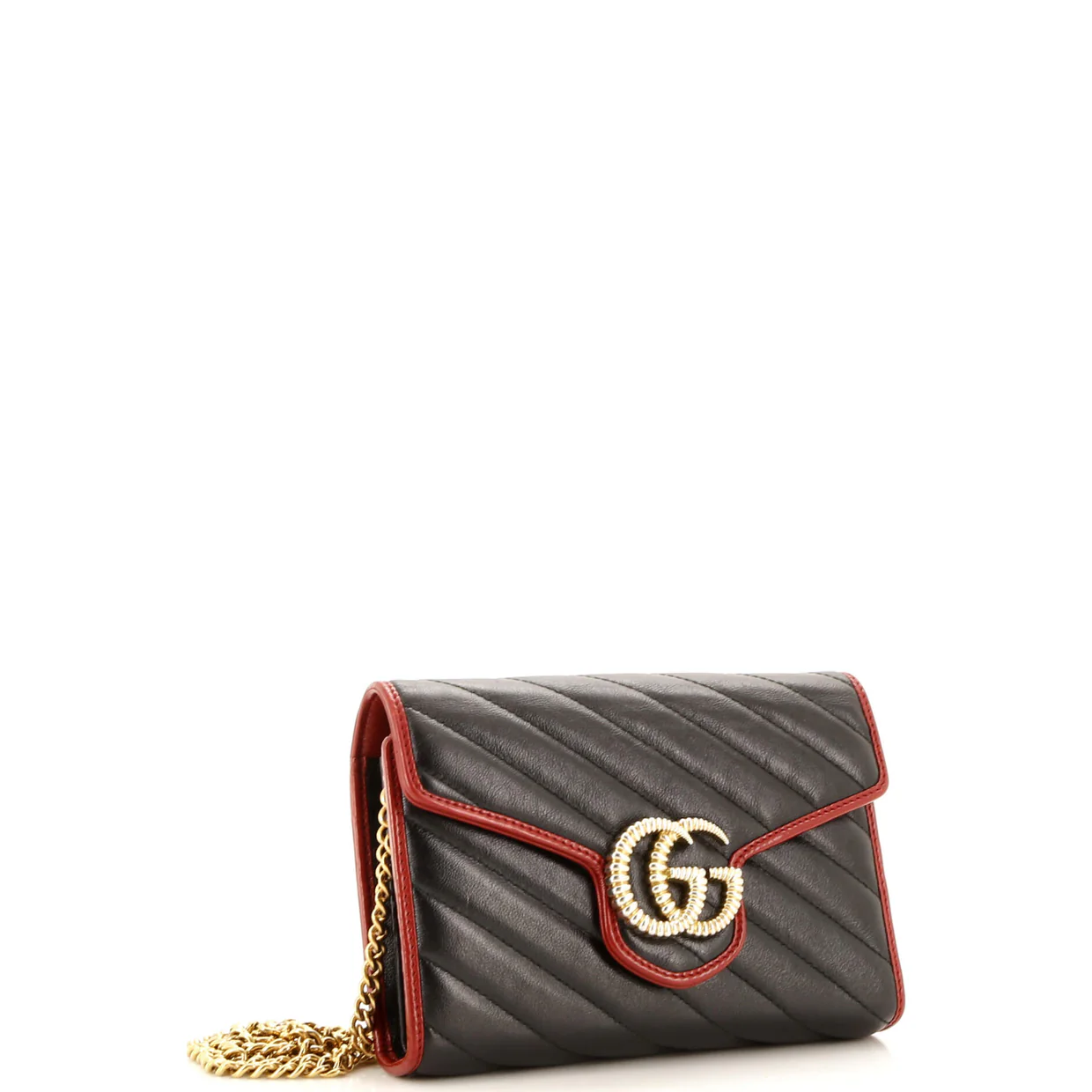 GG Marmont Chain Wallet Diagonal Quilted Leather Mini - Deep Luxury