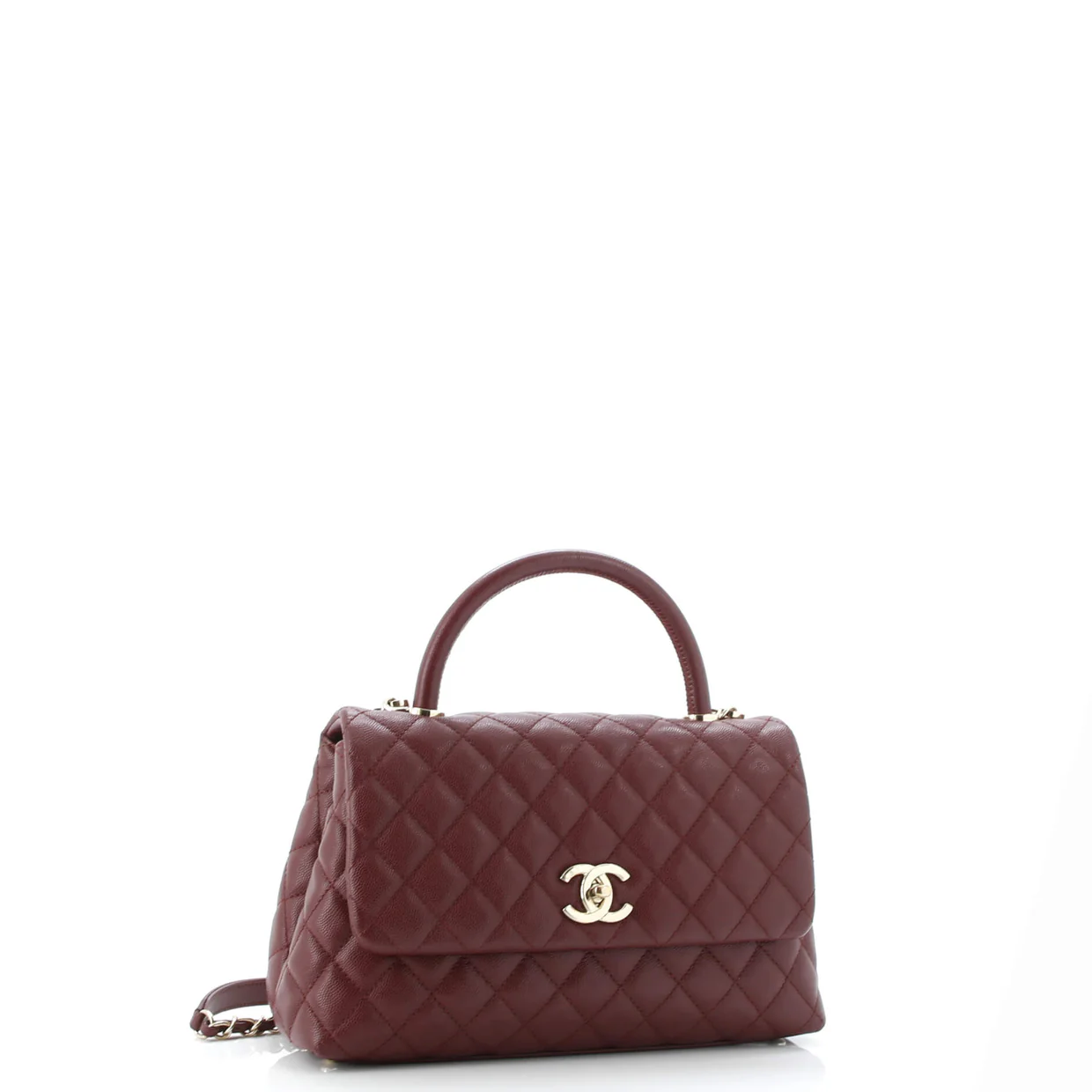 Coco Top Handle Bag Quilted Caviar Small - Deep Luxury