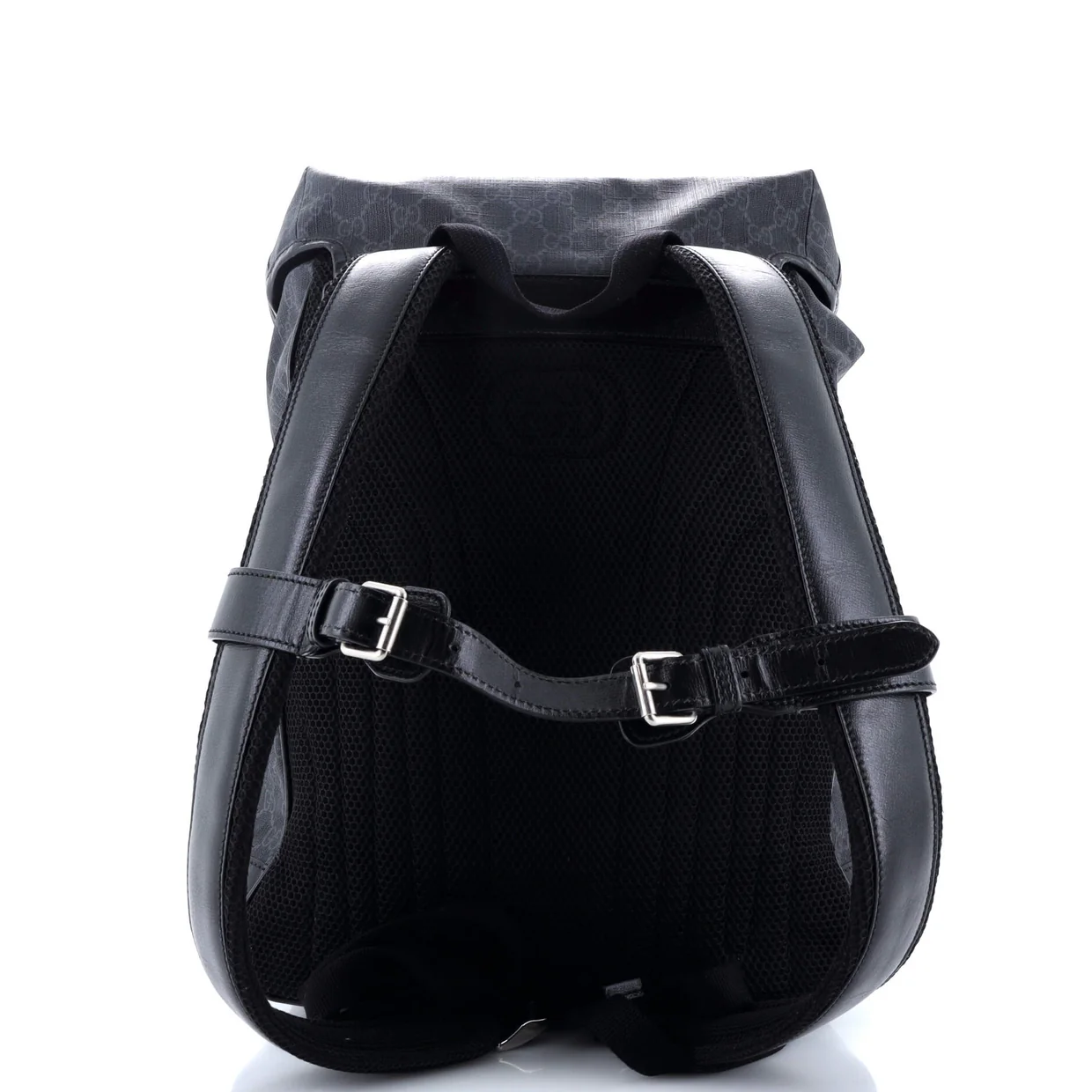 Interlocking G Patch Drawstring Flap Backpack GG Coated Canvas Medium - Deep Luxury