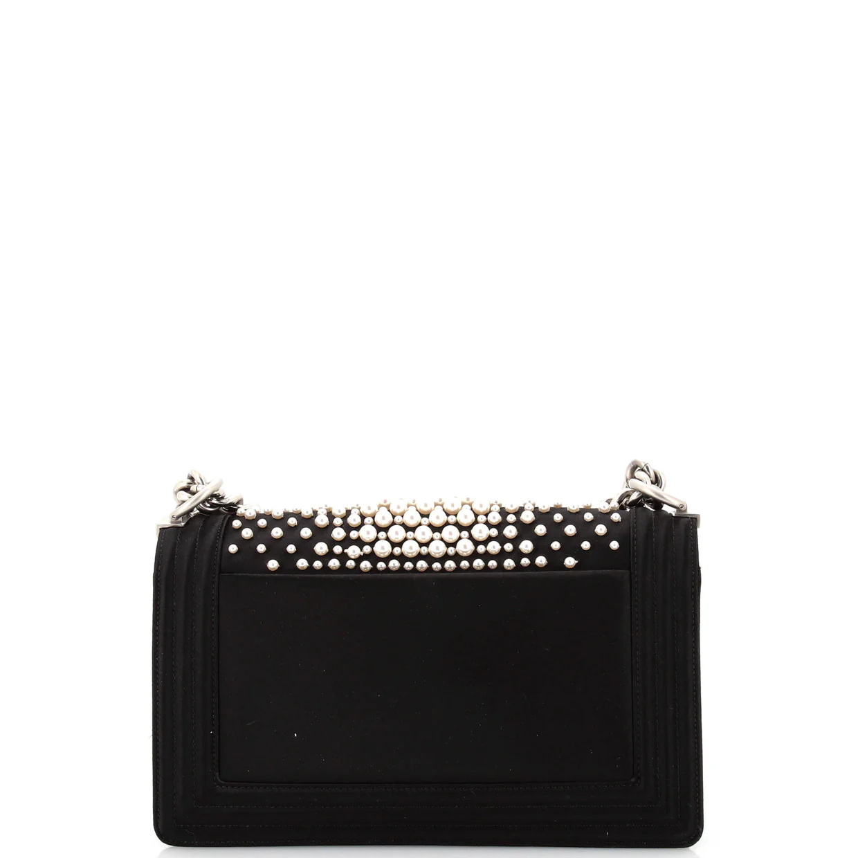 Boy Flap Bag Pearl Embellished Satin Old Medium - Deep Luxury