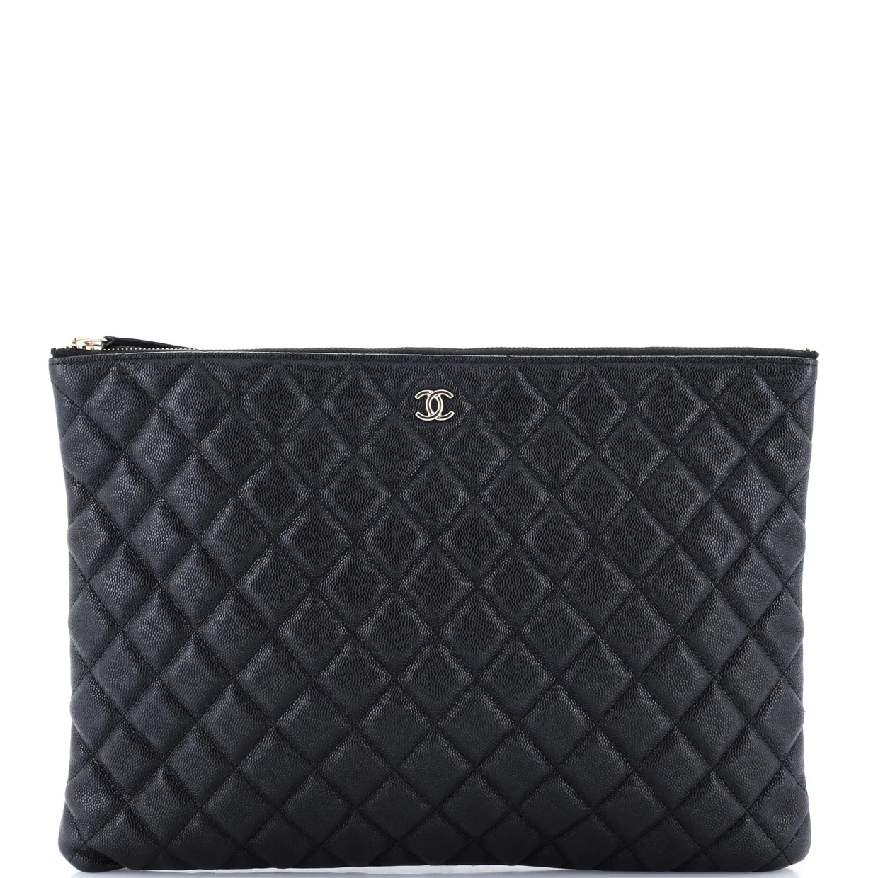 O Case Clutch Quilted Caviar Large - Deep Luxury