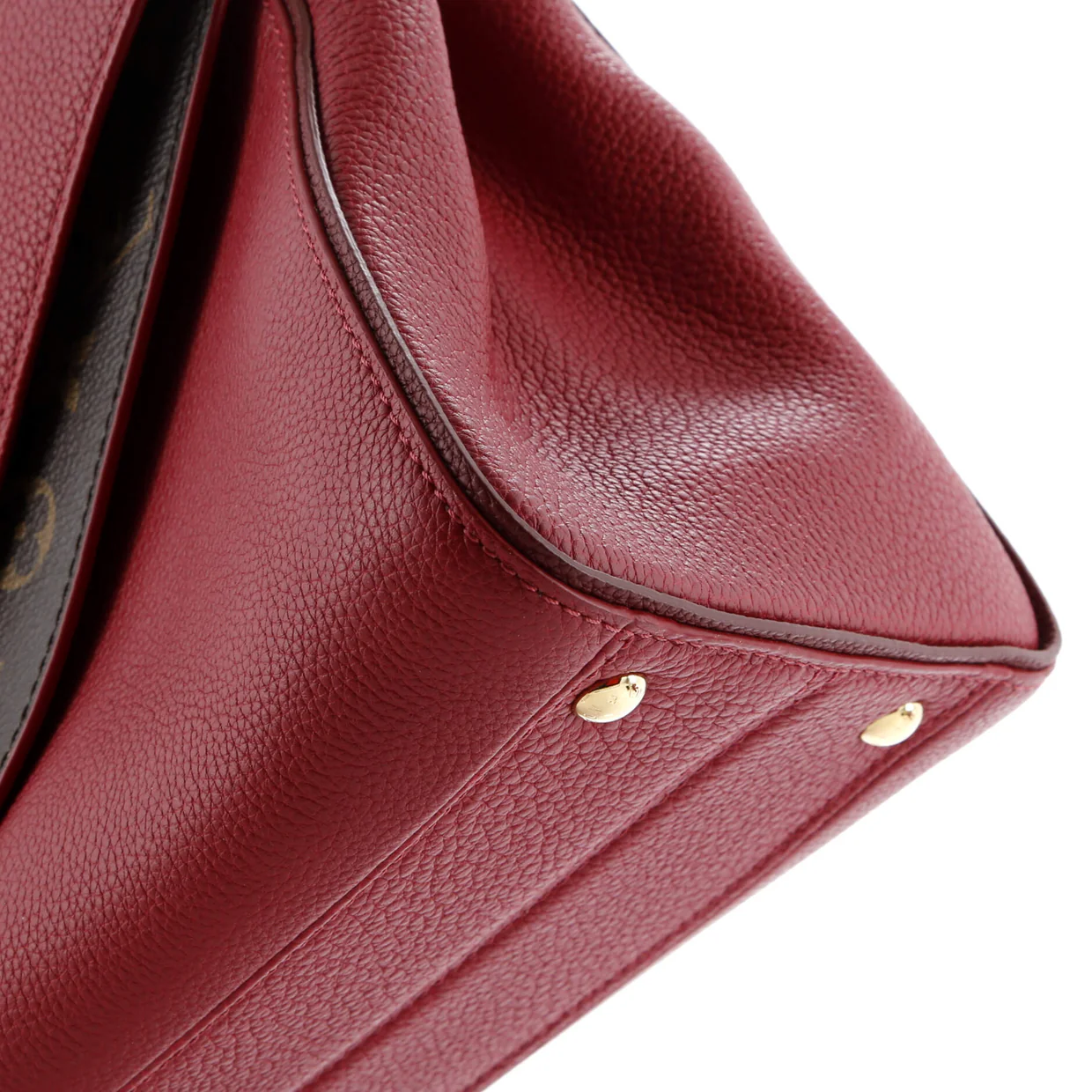 Double V Handbag Calfskin with Monogram Canvas - Deep Luxury