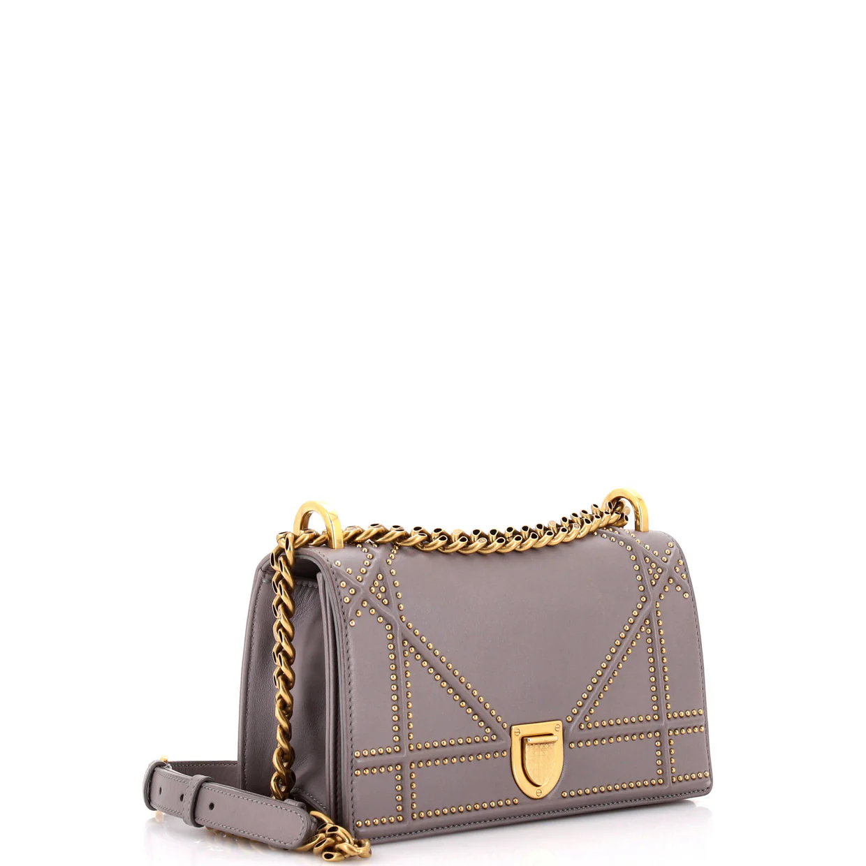 Diorama Flap Bag Studded Leather Small - Deep Luxury