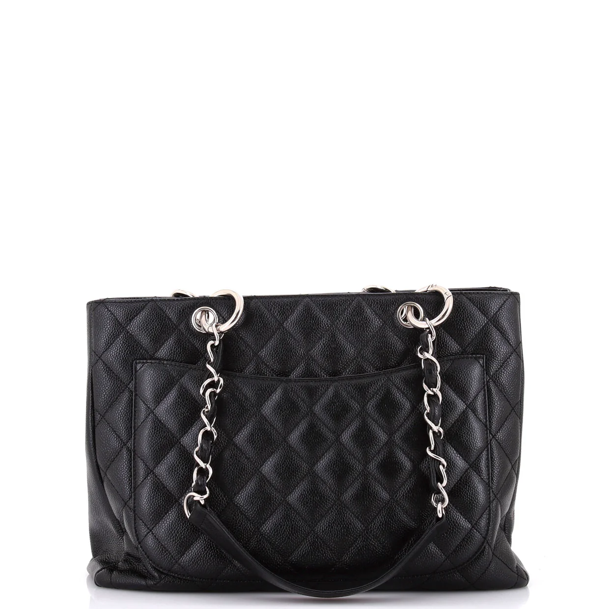 Grand Shopping Tote Quilted Caviar - Deep Luxury
