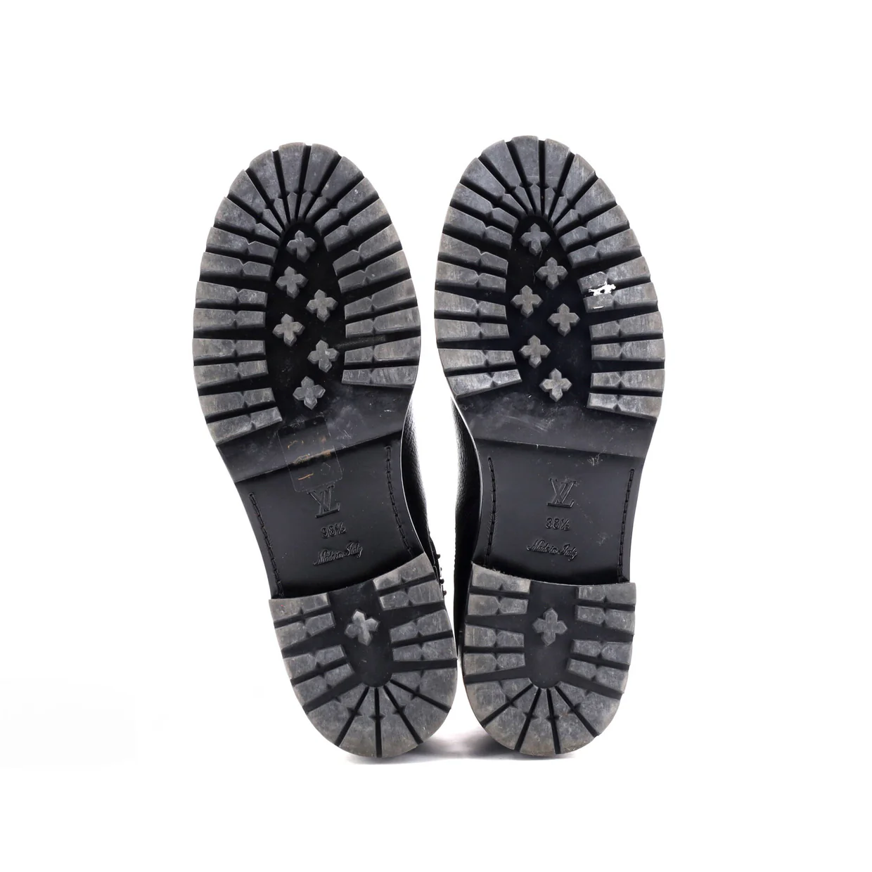 Women's Discovery Flat Ankle Boots Leather with Monogram Canvas - Deep Luxury