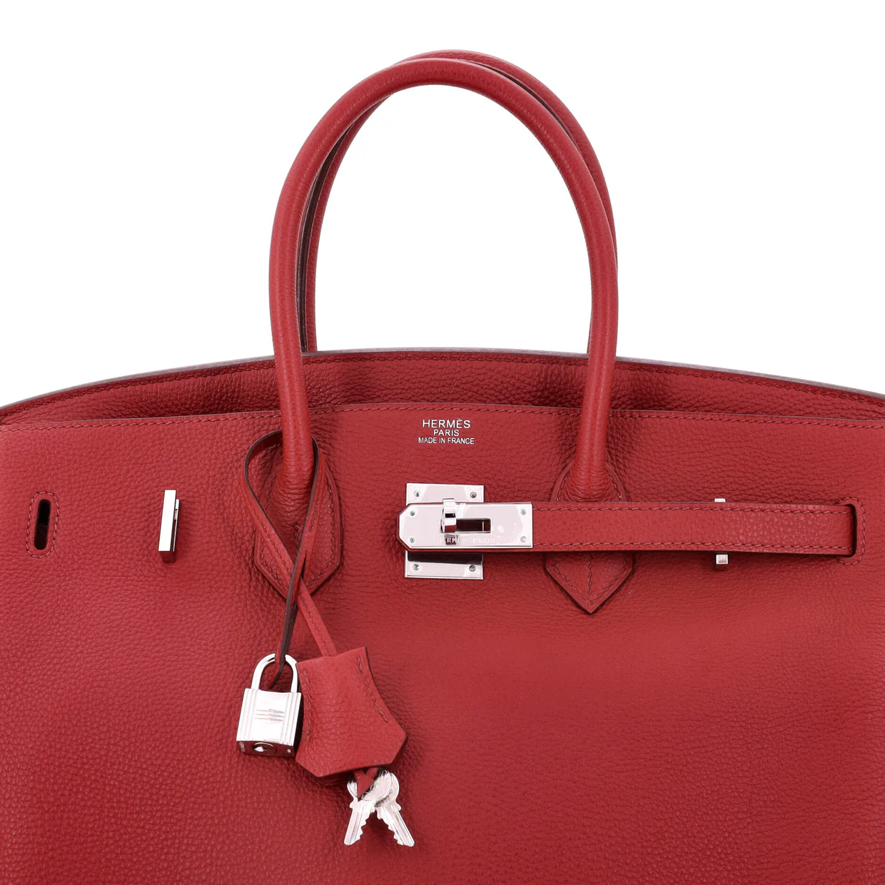 Birkin Handbag Rouge Garance Vache Trekking with Palladium Hardware 35 - Deep Luxury