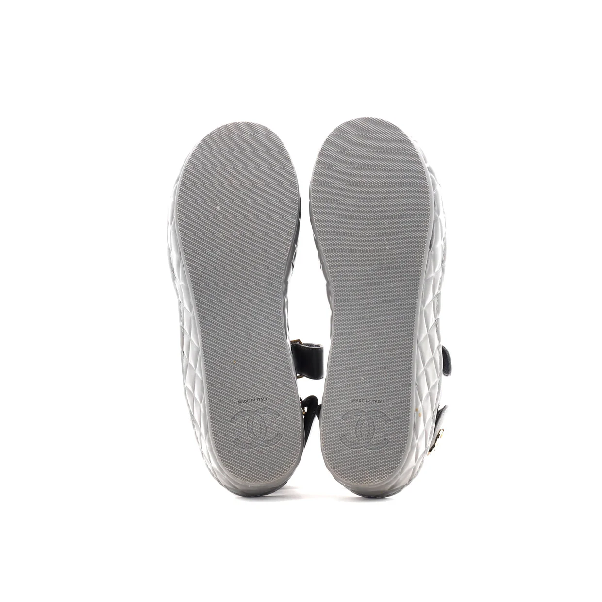 Women's Logo Velcro Strap Wedge Sandals Quilted Leather - Deep Luxury