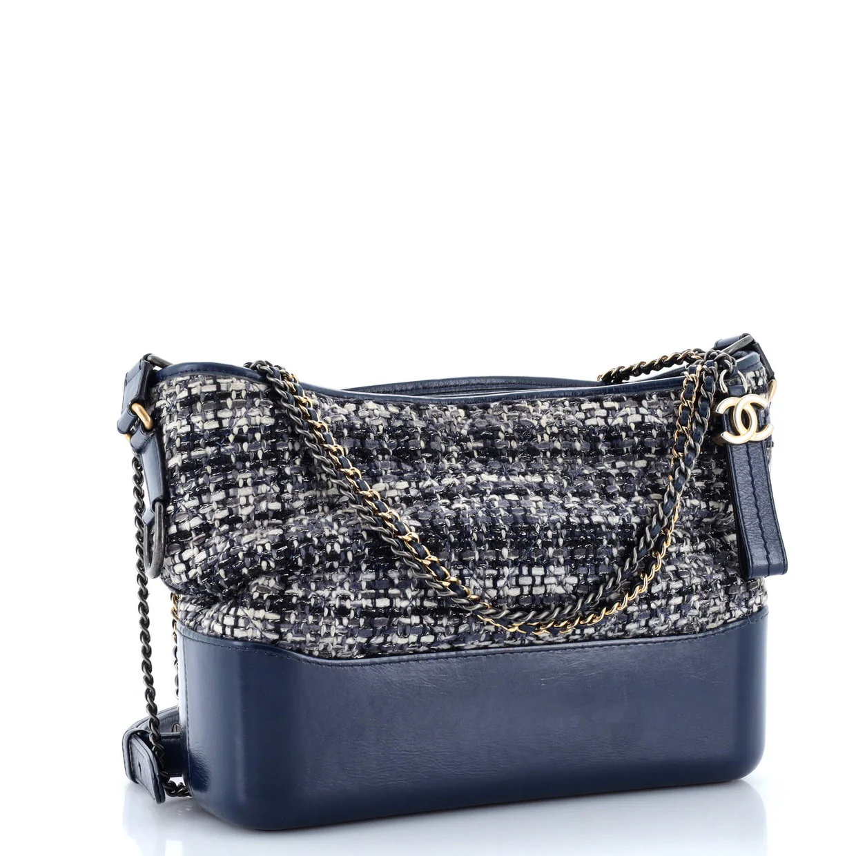 Gabrielle Hobo Quilted Tweed and Calfskin Medium - Deep Luxury