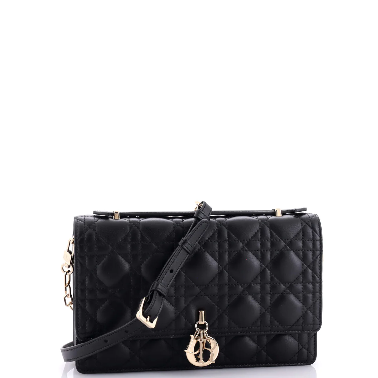 My Dior Top Handle Flap Bag Cannage Quilt Lambskin Small - Deep Luxury