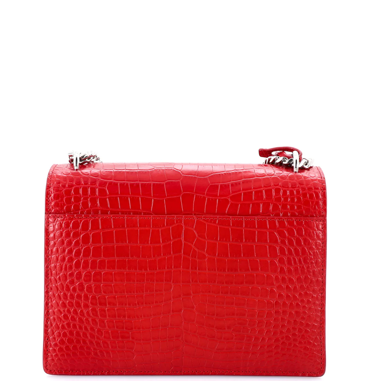 Sunset Crossbody Bag Crocodile Embossed Leather Medium - Deep Luxury