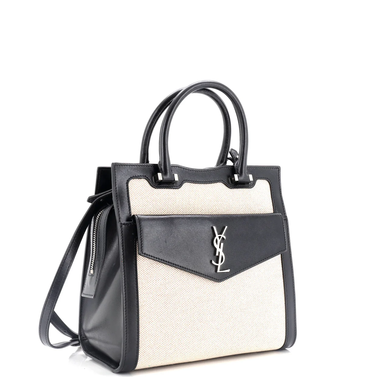 Uptown Tote Canvas with Leather Small - Deep Luxury