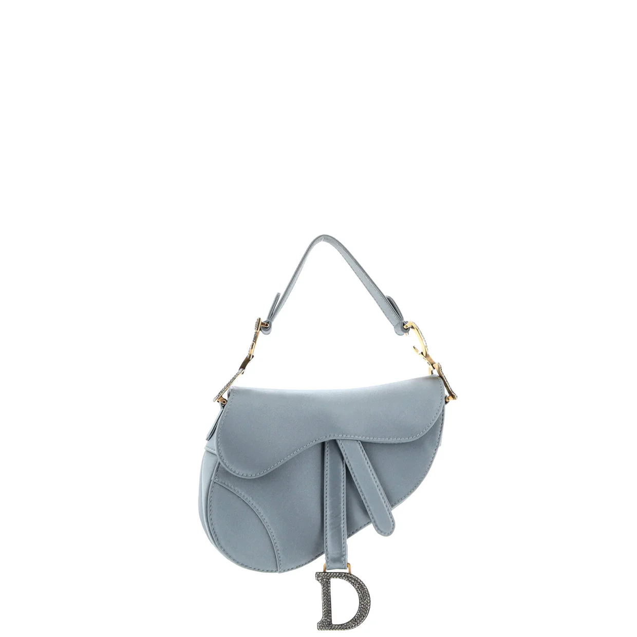Saddle Handbag Satin with Crystals Mini - Deep Luxury