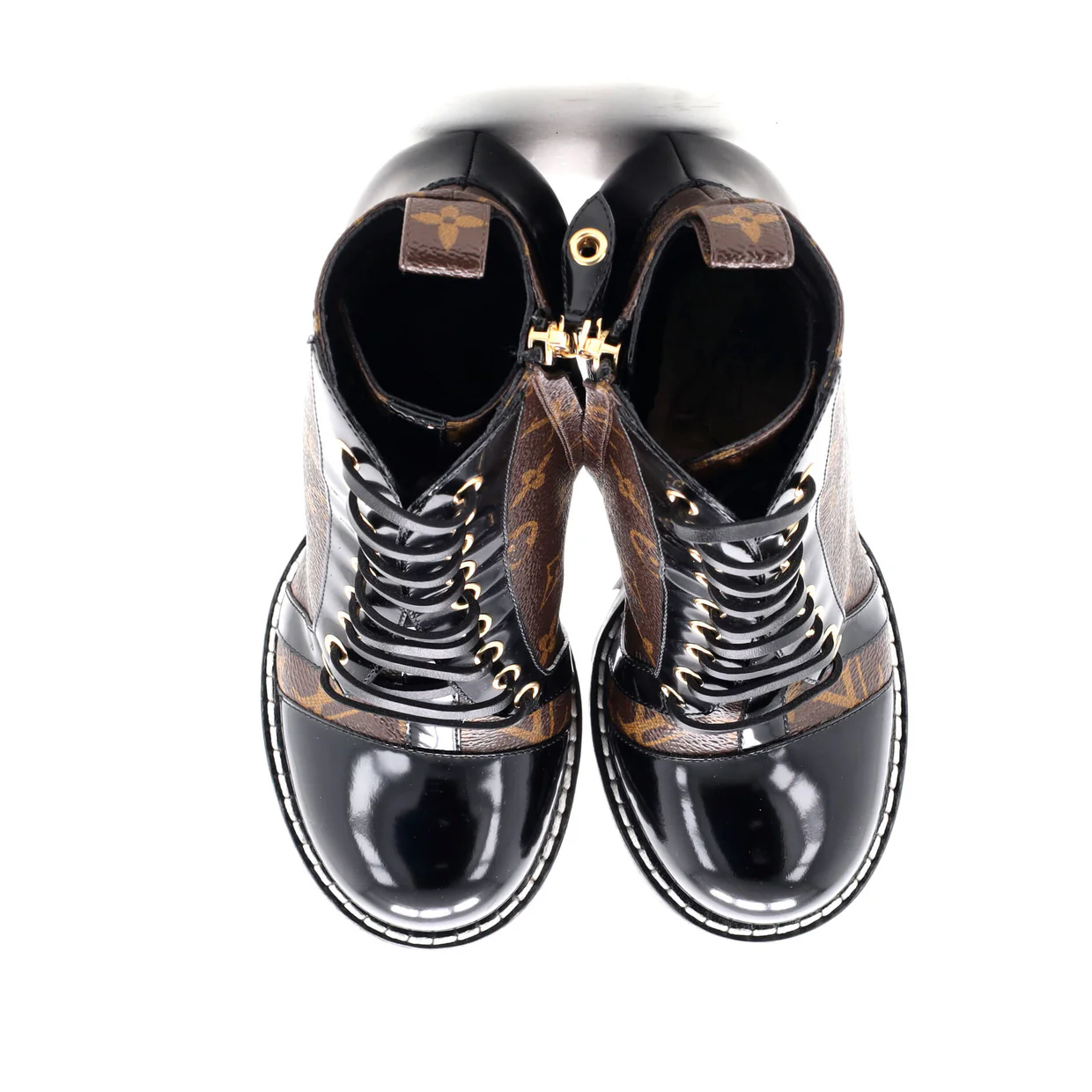 Women's Star Trail Ankle Boots Monogram Canvas with Patent - Deep Luxury