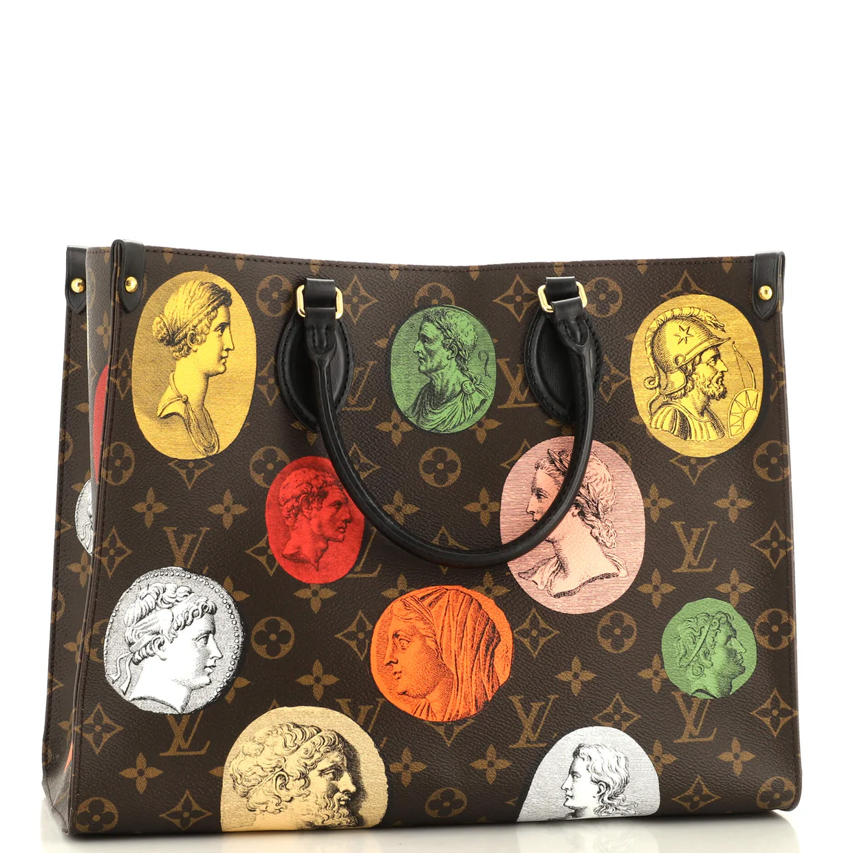 OnTheGo Tote Limited Edition Fornasetti Cameo Monogram Canvas MM - Deep Luxury