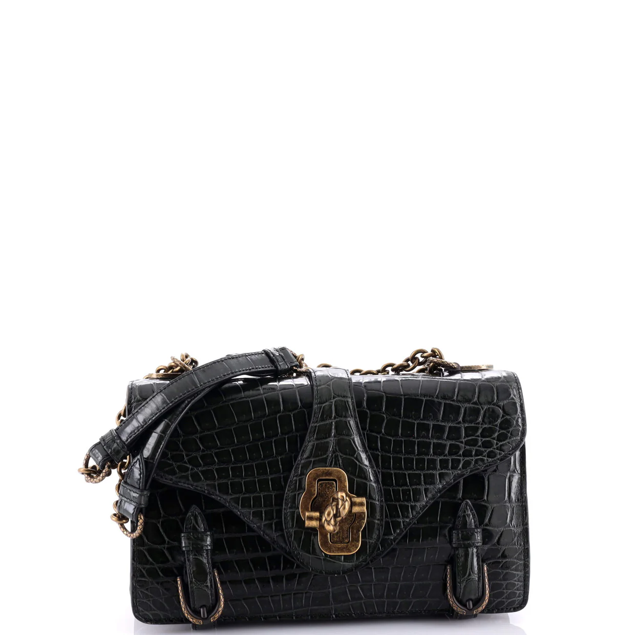 City Knot Flap Bag Crocodile - Deep Luxury