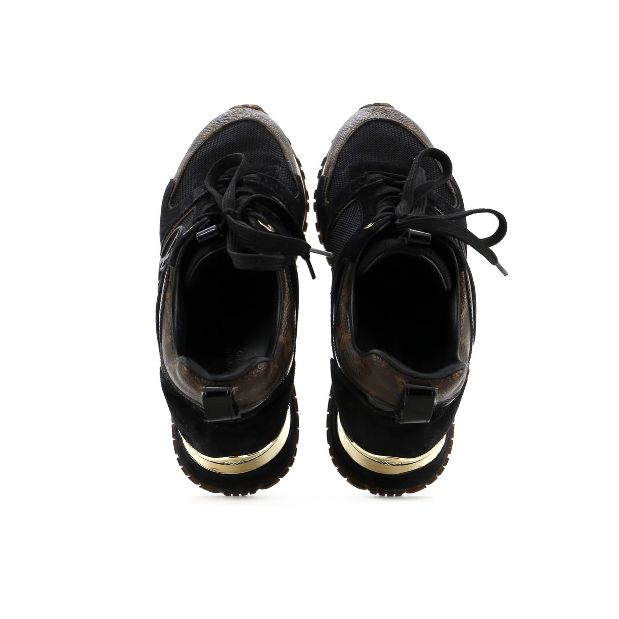 Women's Run Away Sneakers Mesh with Monogram Canvas and Suede - Deep Luxury