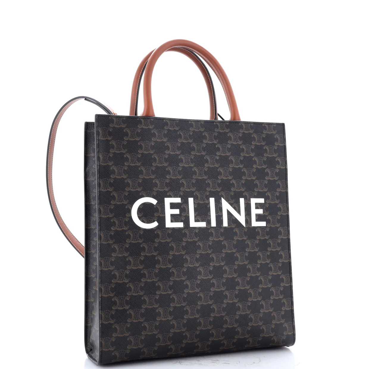 Vertical Cabas Tote Triomphe Coated Canvas Small - Deep Luxury