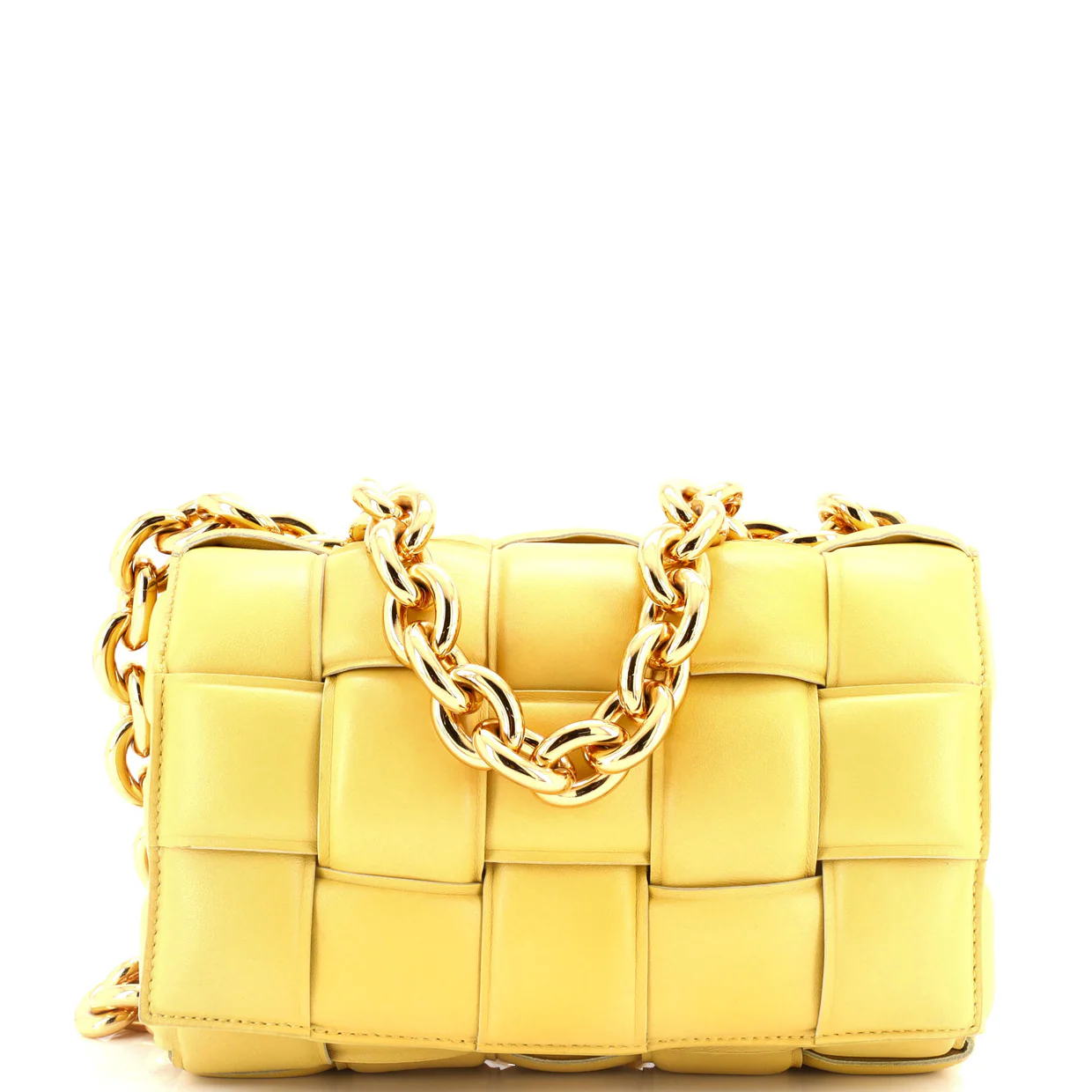Cassette Chain Crossbody Bag Padded Maxi Intrecciato Leather - Deep Luxury