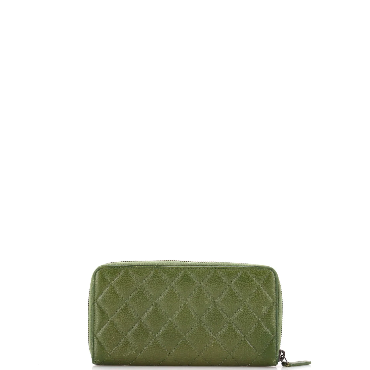 CC Medallion Zip Wallet Quilted Caviar Long - Deep Luxury