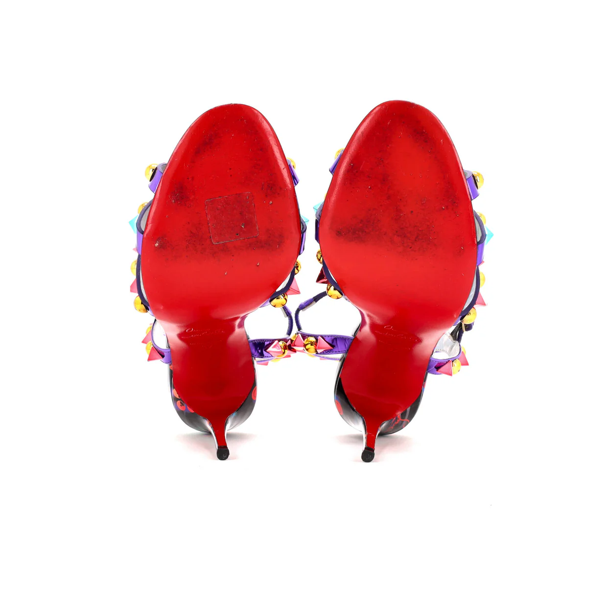 Women's Goldora Heeled Sandals Studded Patent 100 - Deep Luxury