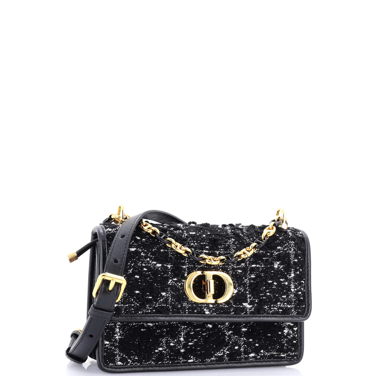 Miss Caro Flap Bag Cannage Quilt Tweed Mini - Deep Luxury