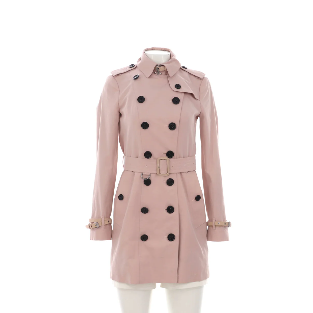 Women's Double Breasted Belted Mid-Length Trench Coat Cotton - Deep Luxury
