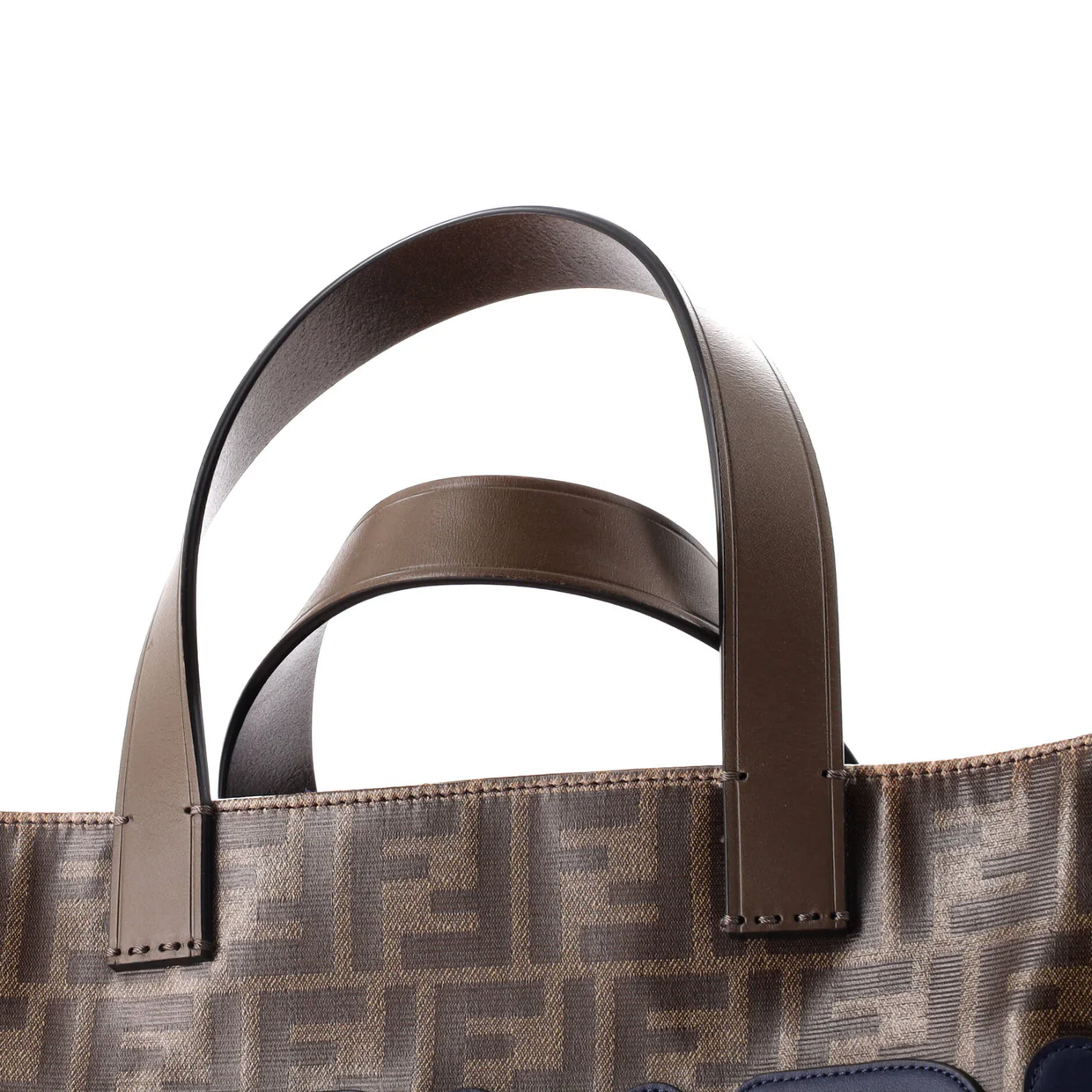 Mania Logo Shopper Tote Zucca Coated Canvas Large - Deep Luxury