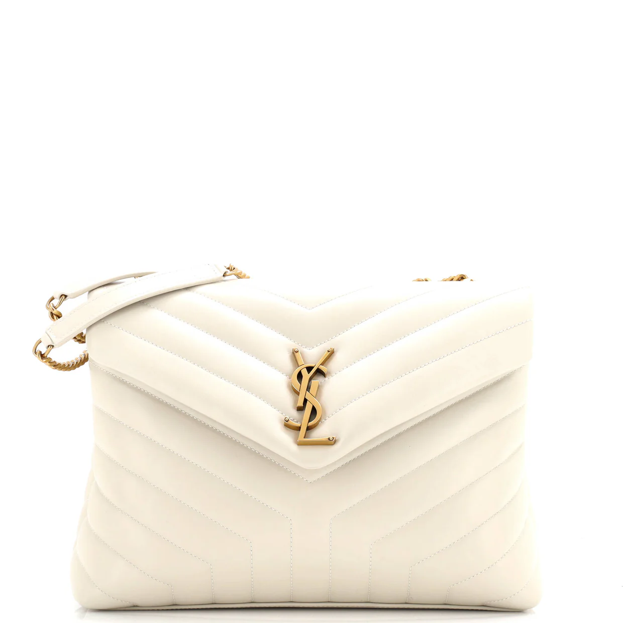 Loulou Shoulder Bag Matelasse Chevron Leather Medium - Deep Luxury