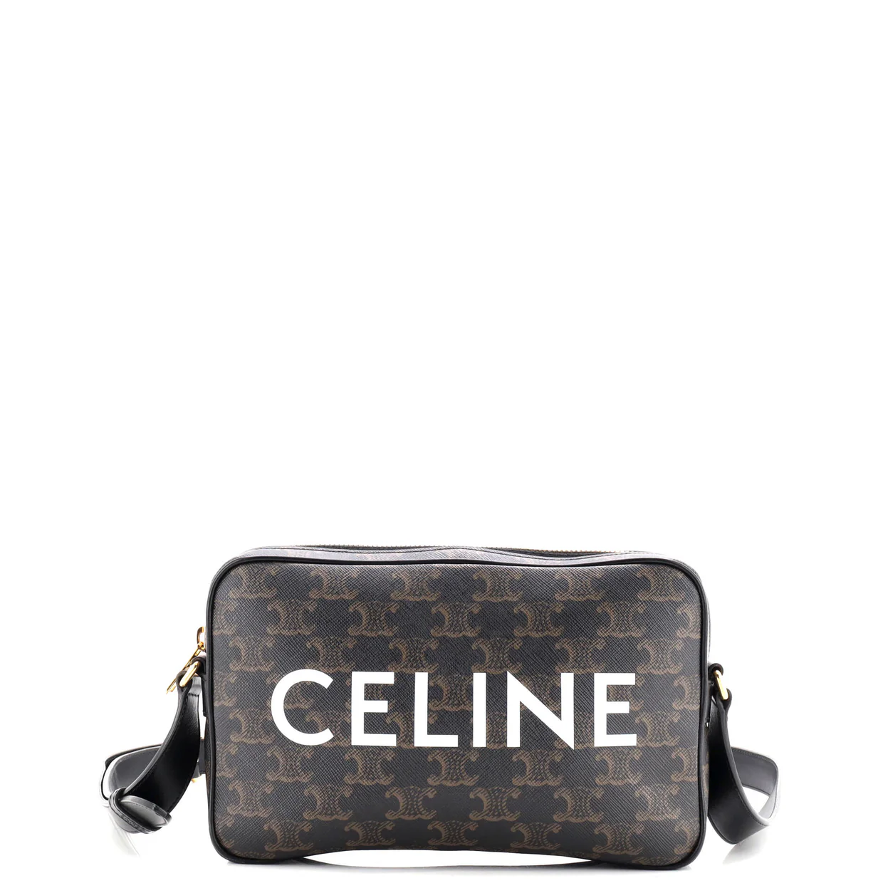 Logo Messenger Bag Triomphe Coated Canvas Medium - Deep Luxury