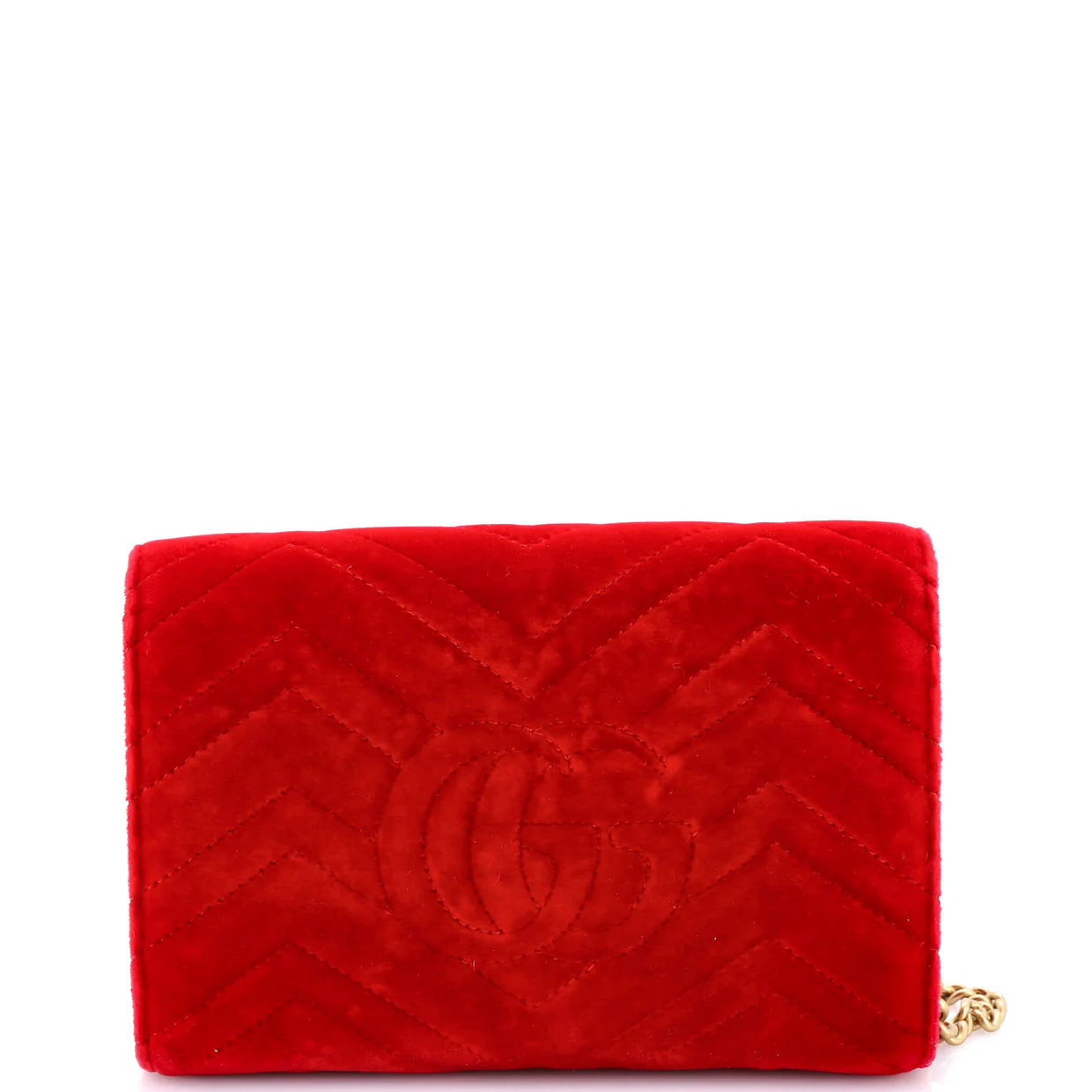 GG Marmont Chain Wallet Matelasse Velvet Mini - Deep Luxury