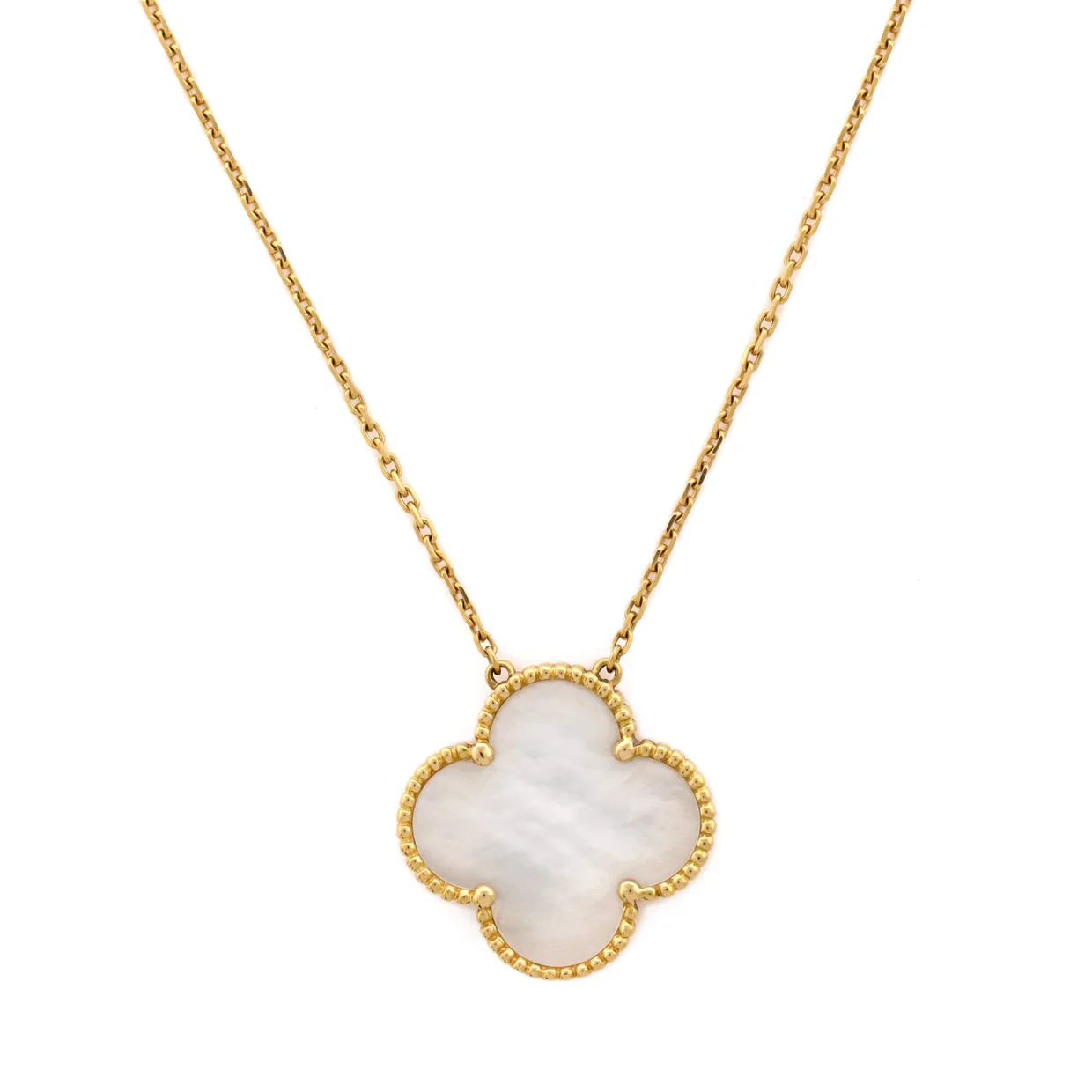 Magic Alhambra 100th Anniversary Pendant Necklace 18K Yellow Gold and Mother of Pearl - Deep Luxury
