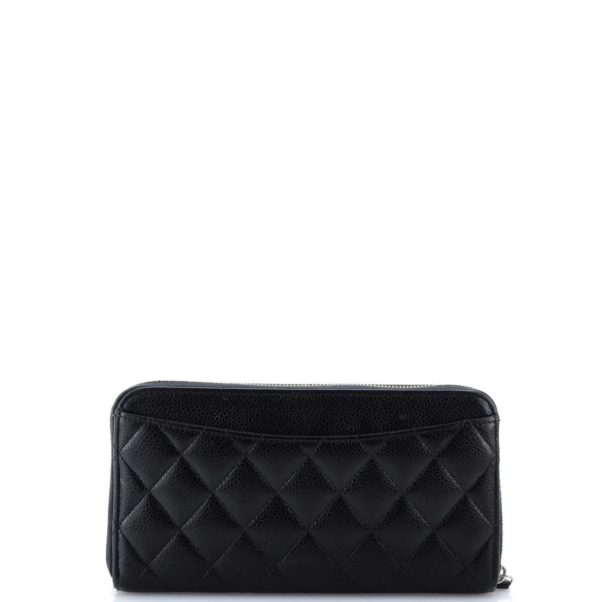 Zip Around Wallet Quilted Caviar Long - Deep Luxury