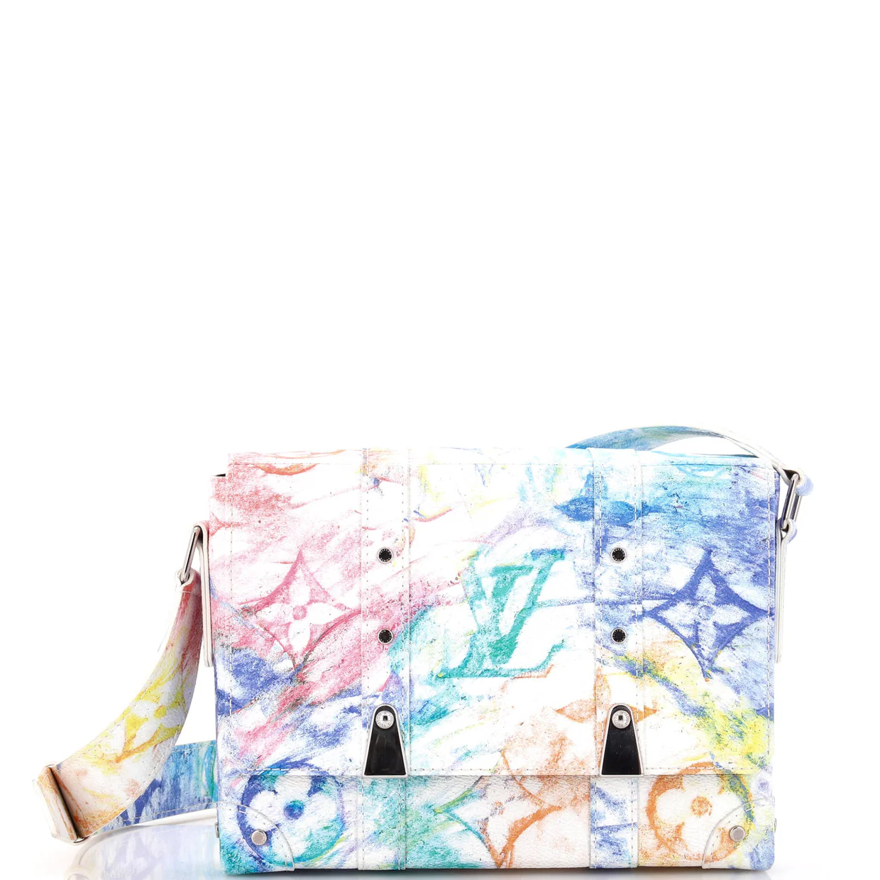 Trunk Messenger Bag Limited Edition Monogram Pastel Multicolor - Deep Luxury